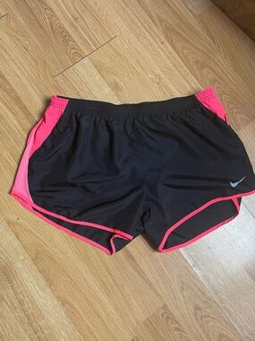 Nike Black Athletic Shorts with Pink Trim Size XL